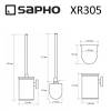 Ершик SAPHO X-ROUND настенный, хром фото 2