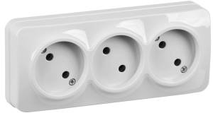 Розетка 3-местная IEK Glory ERH30-K01-10 белый