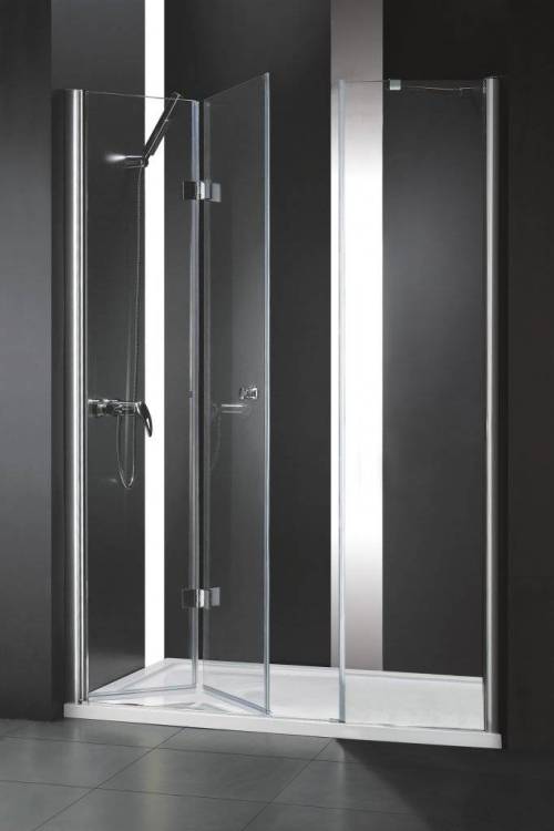 Душевая дверь в нишу Cezares ELENA-W-BS-13-60+45/45-C-Cr профиль хром, стекло прозрачное, 150x195