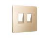 Лицевая панель для двойной компьютерной/телефонной розетки RJ-45/RJ-11 Ambrella Volt Alfa AP6121 шампань