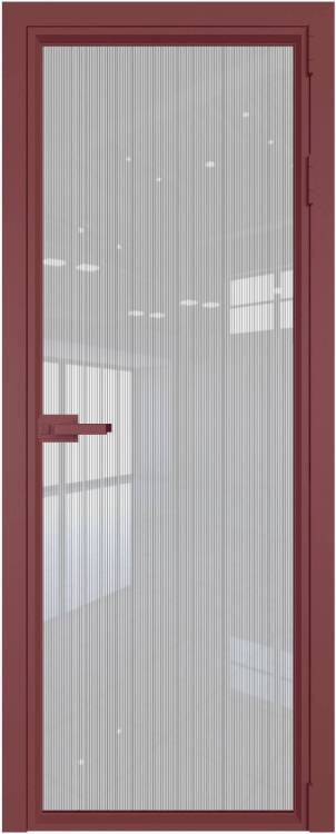 Межкомнатная дверь Profil Doors 1 AV цвет профиля Красный антрацит, стекло безопасное 6 мм страйп 700x2000