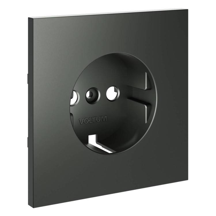 Лицевая панель для розетки с заземлением Voltum S70 VLS000606 титан