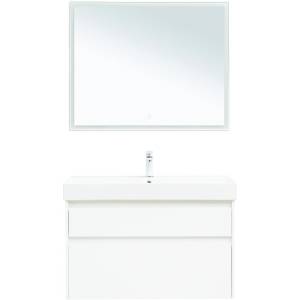 Мебель для ванной Aquanet Nova Lite 100 белая глянцевая, 2 ящика