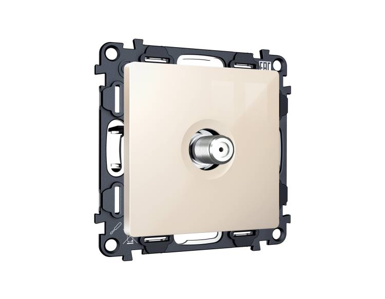 Комплект механизма TV розетки SAT Ambrella Volt MA MA313050 бежевый глянец