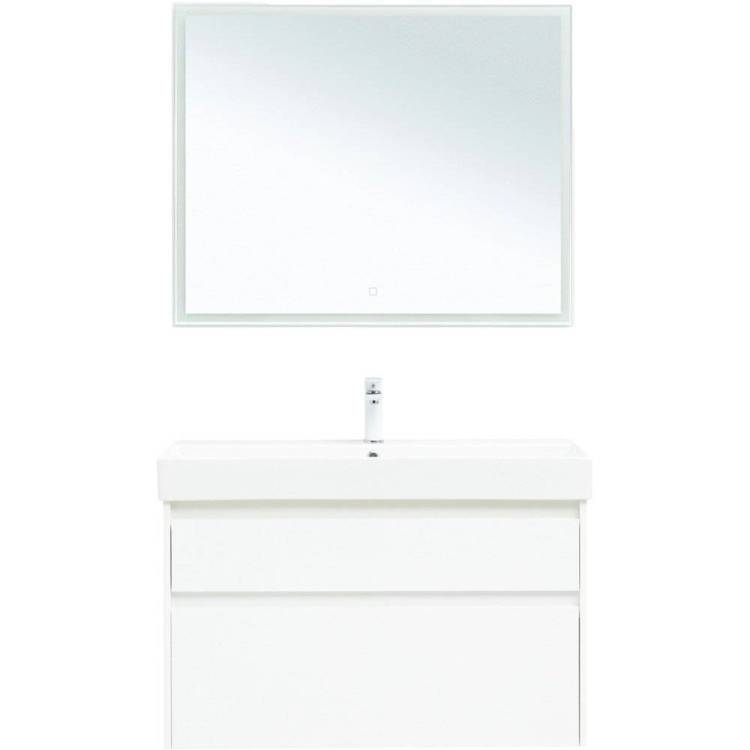 Мебель для ванной Aquanet Nova Lite 100 белая глянцевая, 2 ящика