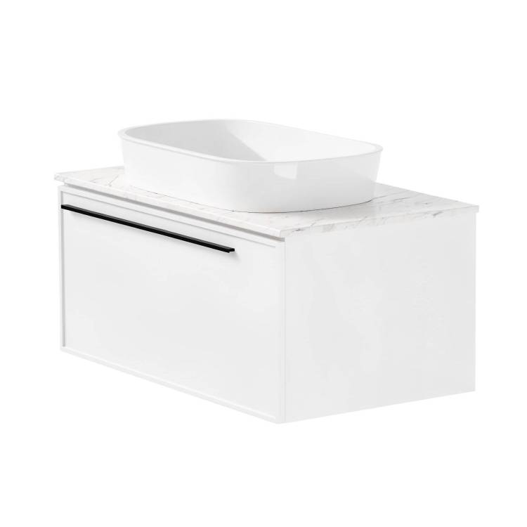 Тумба с раковиной La Fenice Elba Bianco NFNC-01-ELB-B-80-3-M-GG белая матовая, 80 см