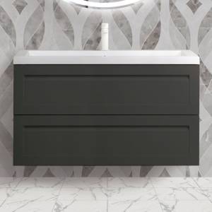 Тумба с раковиной Art&Max Platino 100, подвесная, серый матовый