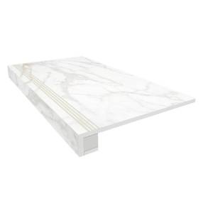 Ступень Ametis by Estima Supreme 39145 Set/Steptrade/SM02_NS/33x120/Riser/SM02_NS/14,5x120 неполированная с бортиком 33x120 + Подступенок 14.5x120