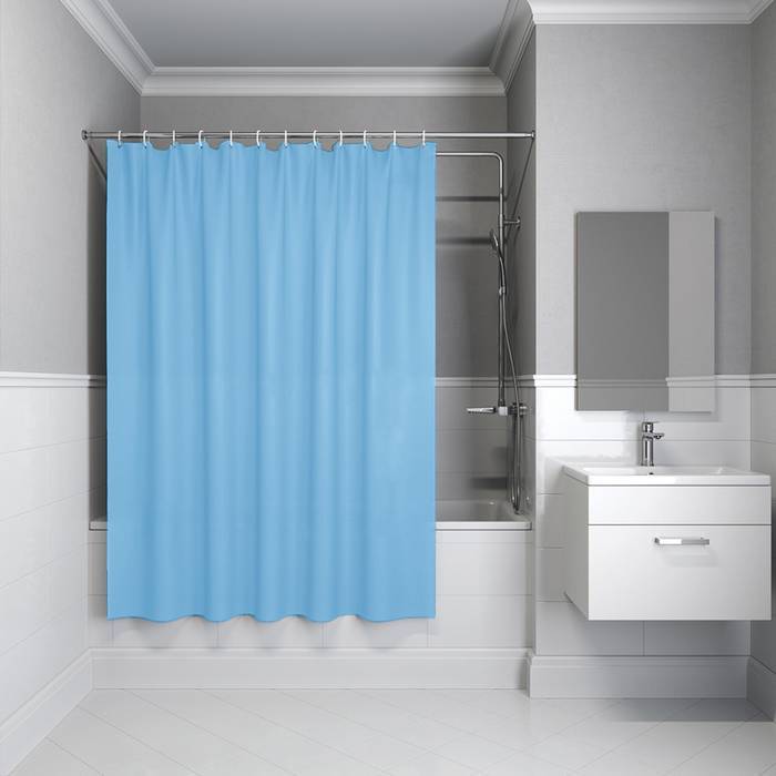Штора для ванной Iddis Base BL06P24i11 полиэстер, 200x240, голубой