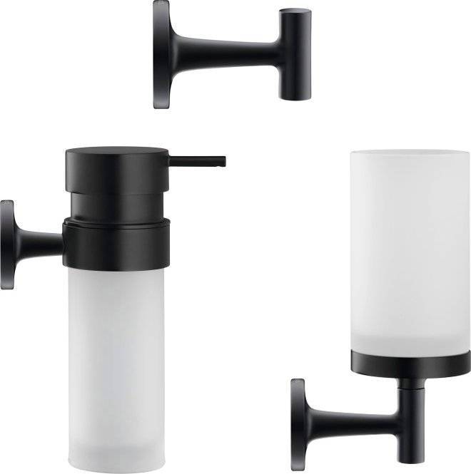 Набор Duravit Starck T Стакан 0099314600 черный + Дозатор 0099354600 черный + Крючок 0099294600 черный