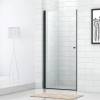 Душевая дверь в нишу Cezares ECO-O-B-1-80-C-NERO профиль черный, стекло прозрачное фото 2