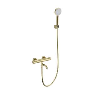 Смеситель для ванны Wonzon & Woghand WW-B3029-A1-BG термостатический, с душевым гарнитуром, брашированное золото