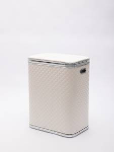Корзина для белья Geralis SWH-B белая, хром, стандартная
