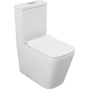 Унитаз-компакт Creto Logan 1004-001-L2СW + 1004-001-L2TB L4 безободковый, с крышкой-сиденьем микролифт