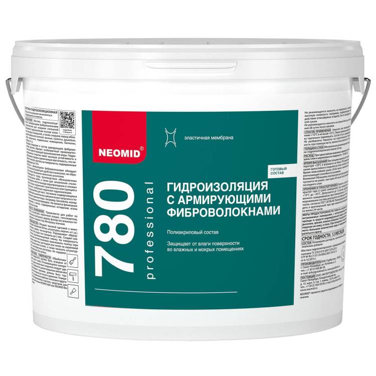 Гидроизоляция с армирующими фиброволокнами Neomid 780 12 кг