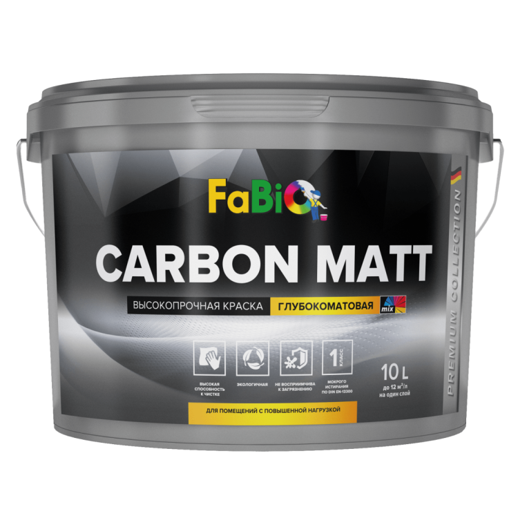 Краска моющаяся FaBio Carbon Matt база 1 10 л