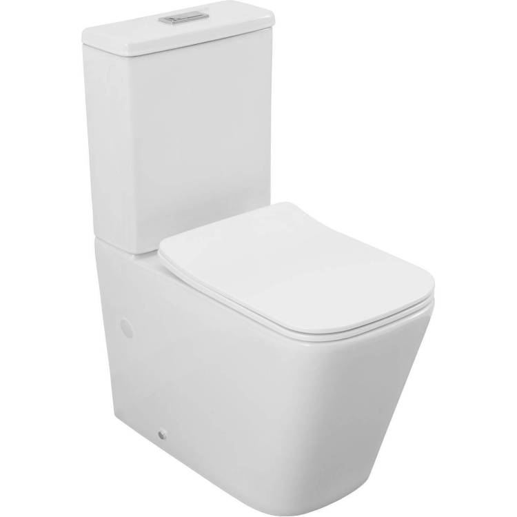 Унитаз-компакт Creto Logan 1004-001-L2СW + 1004-001-L2TB L4 безободковый, с крышкой-сиденьем микролифт