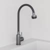 Смеситель для кухни Avrora Kitchen AV9001GM с высоким гибким изливом, графит фото 3