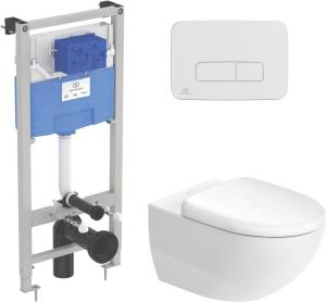 Комплект  Унитаз подвесной Duravit Architec 45720900A1 + Система инсталляции для унитазов Ideal Standard ProSys 120P R027767 + Кнопка смыва Ideal Stan