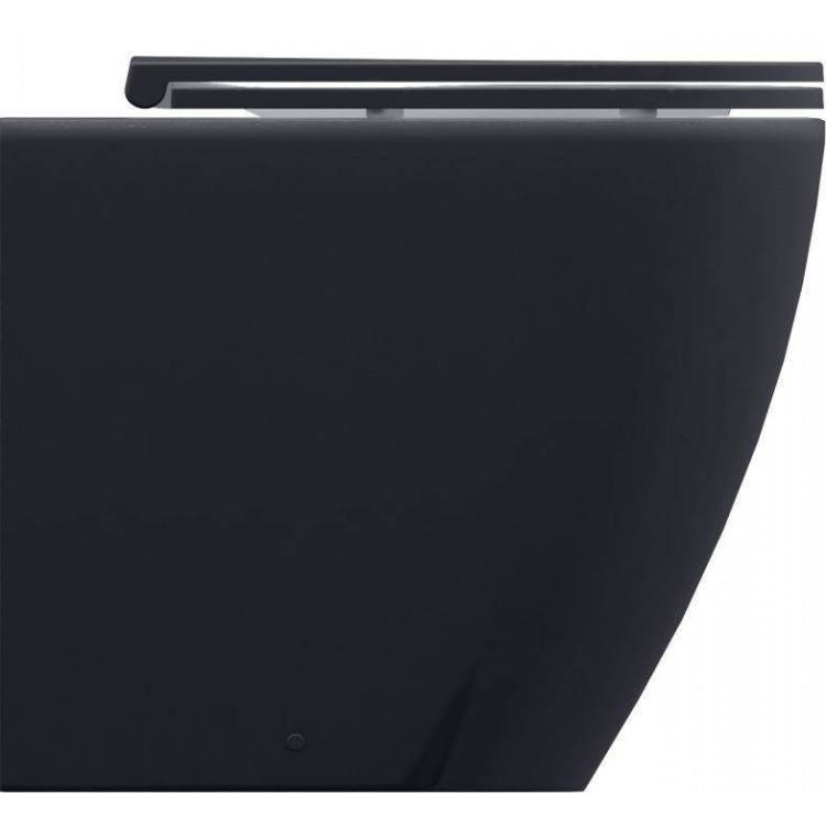 Унитаз приставной Allen Brau Reality 4.32004.AN + 4.32007.AN безободковый, с крышкой-сиденьем микролифт, антрацит