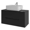 Тумба с раковиной Orange Line Li-100TubMDF+B03-600W черная матовая, 100 см