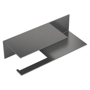 Держатель туалетной бумаги Boheme Qubic 10721-2-GM c полкой, Gun Metal