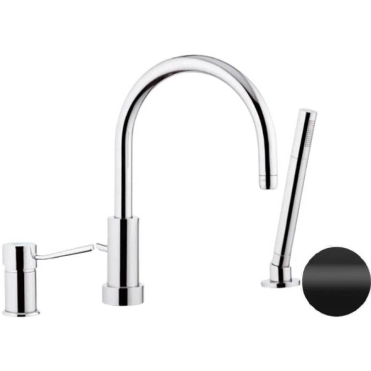 Смеситель на борт ванны Remer Minimal N072NO черный матовый