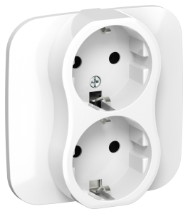 Розетка 2-местная с заземлением IEK Flite FI-R21A-16-1-K01 белый