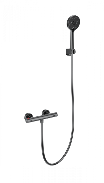 Смеситель для душа Wonzon & Woghand WW-B2063-A-BGG с термостатом, темный графит