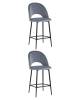 Набор из 2 полубарных стульев Stool Group Меган AV 415-H14-08(PP) X2 серый, велюр