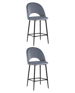 Набор из 2 полубарных стульев Stool Group Меган AV 415-H14-08(PP) X2 серый, велюр