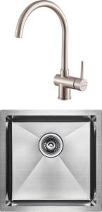 Комплект Paulmark Gerberg PM214444-BS брашированная нерж. сталь + Смеситель Paulmark Bend Be212066-SS для кухонной мойки