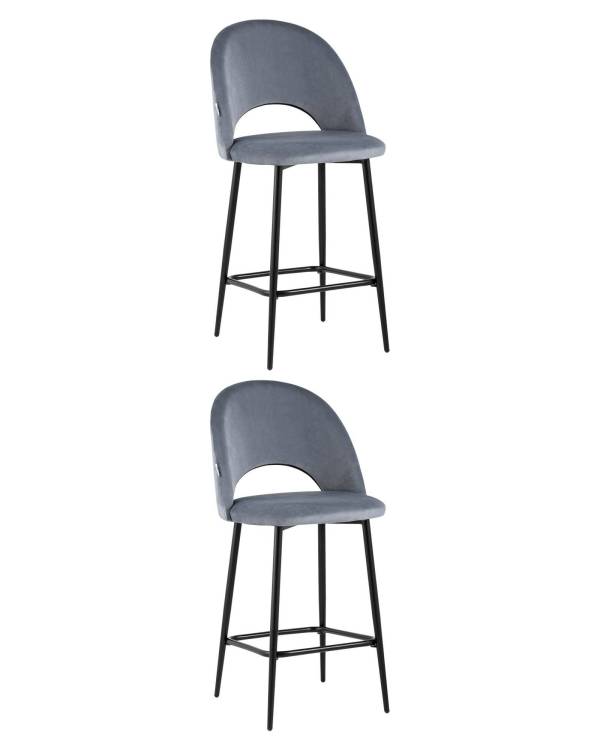Набор из 2 полубарных стульев Stool Group Меган AV 415-H14-08(PP) X2 серый, велюр
