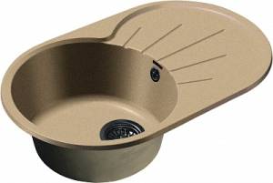 Мойка кухонная GranFest Rondo GF-R--750L чаша с крылом 750x460мм песок