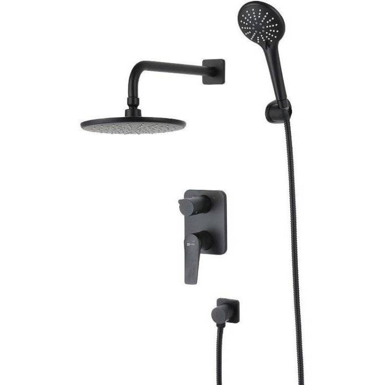 Душевой комплект Lemark Bronx LM3729BL черный, с внутренней частью