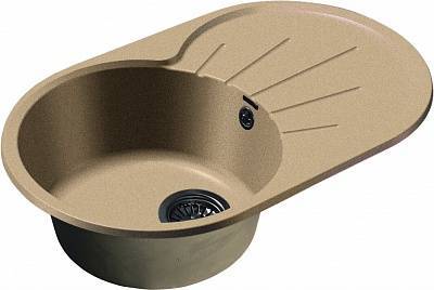 Мойка кухонная GranFest Rondo GF-R--750L чаша с крылом 750x460мм песок