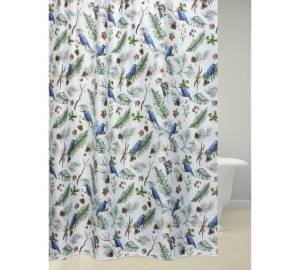 Штора для ванной Bath Plus Branches Of Bird ch-21272 180x180, синий, коричневый, красный, зеленый