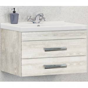 Тумба с раковиной Comforty Никосия-80П 00004138839 дуб белый