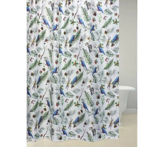 Штора для ванной Bath Plus Branches Of Bird ch-21272 180x180, синий, коричневый, красный, зеленый