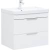 Тумба с раковиной Aquanet Ирис new 00310145 710 белый глянец, 2 ящика