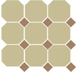 Керамогранит Top Cer Victorian Designs 4403OCT04 -1Ch Yellow OCTAGON 03/Caramel Dots 04 (лист 30х30 9 штук+вставки)