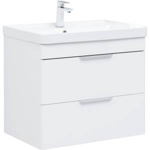 Тумба с раковиной Aquanet Ирис new 00310145 710 белый глянец, 2 ящика