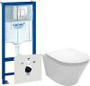 Комплект  Система инсталляции Grohe Rapid SL 38775001 4 в 1 с кнопкой смыва + Унитаз подвесной Jacob Delafon Rodin+ EDY102-00 + Крышка-сиденье Jacob Delafon Rodin+ E23280-00 с микролифтом