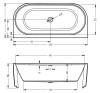 Акриловая ванна Riho Bathtubs B089012005 Desire b2w белый glossy Riho Fall заполнение через перелив, хром led 180x84x60 фото 3
