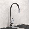 Смеситель для кухни Avrora Kitchen AV9007B с высоким гибким изливом, хром/черный фото 5
