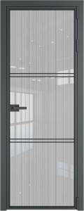 Межкомнатная дверь Profil Doors 3 AX цвет профиля Серая ночь, стекло безопасное 6 мм страйп 700x2000