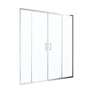 Душевая дверь в нишу MaybahGlass MGD-1847-5 профиль хром матовый, стекло прозрачное, 220x195