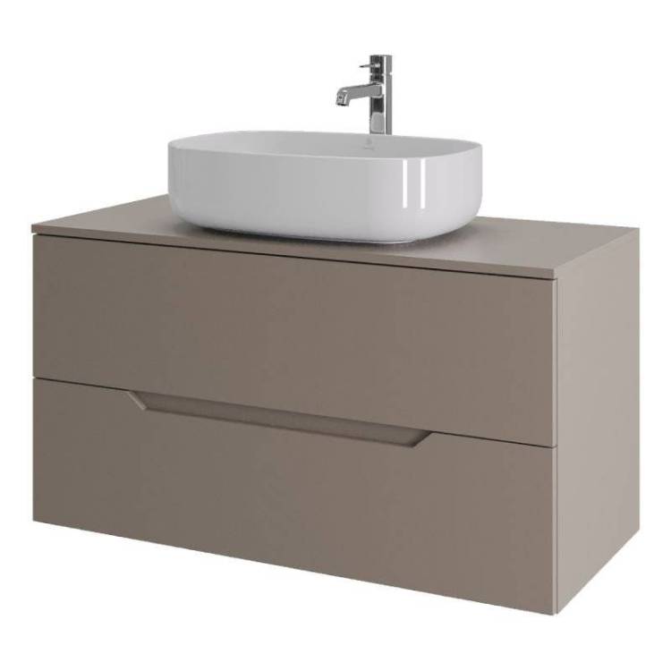 Тумба с раковиной Orange Line Li-100TuLMDF+B07-540W латте матовый, 100 см