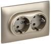 Розетка 2-местная с заземлением и шторками IEK Skandy SK-R24-16-K37-F шампань