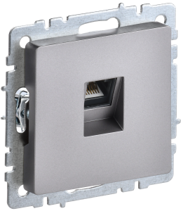 Розетка компьютерная RJ45 IEK Brite BR-K10-2-K46 сталь